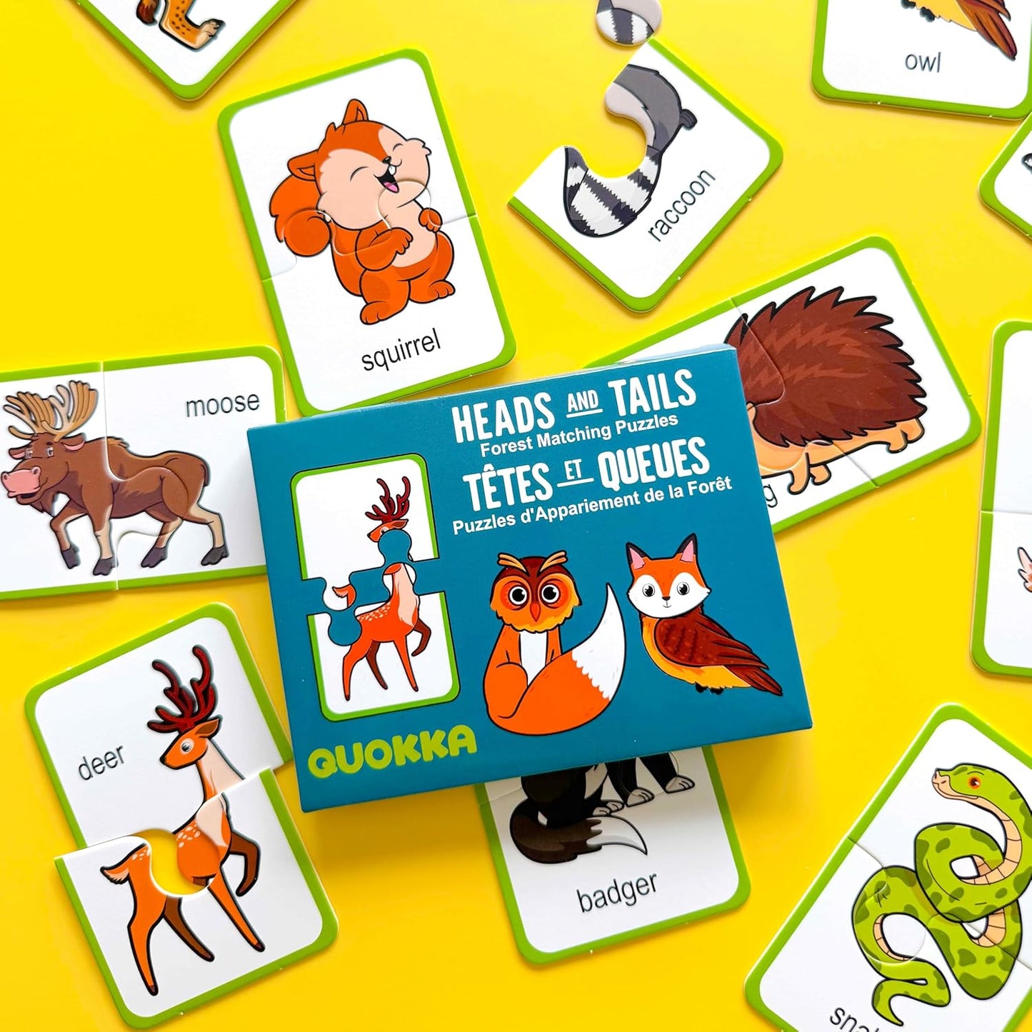 QUOKKA Toddler Puzzles Ages 2-4 – 100% Self-Correcting 16 Matching Pairs of Wood Animals – Educational Toddler Puzzles Ages 1-3 with 32 Pieces - Memory Matching Games for 3-5 Years Old Boys and Girls