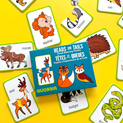 QUOKKA Toddler Puzzles Ages 2-4 – 100% Self-Correcting 16 Matching Pairs of Wood Animals – Educational Toddler Puzzles Ages 1-3 with 32 Pieces - Memory Matching Games for 3-5 Years Old Boys and Girls