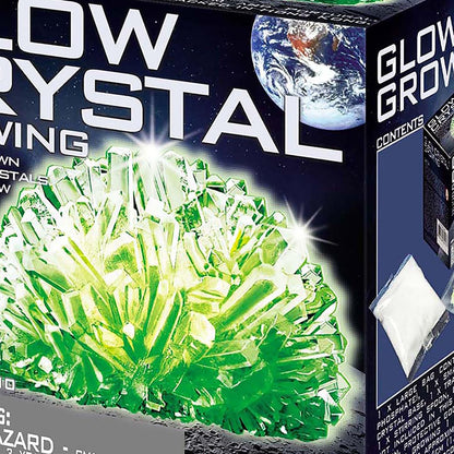 4M: Glow Crystal Growing Kit - DIY Science, Make Your Own Glow-in-The-Dark Mineral Specimen, Chemistry Set, Geology Experiment, STEM Project, Kids 10+