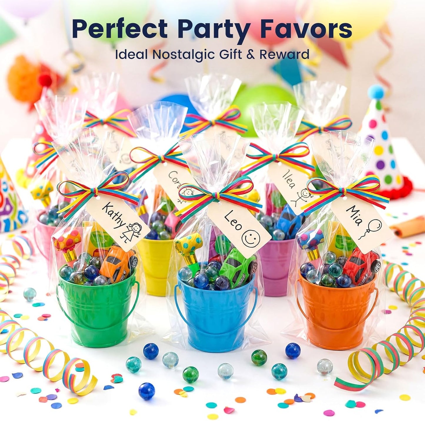 POPLAY 61PCS Marbles Games for Kids, with Gift Box for Marbles Run Games, Classroom Crafts Supplies Kit