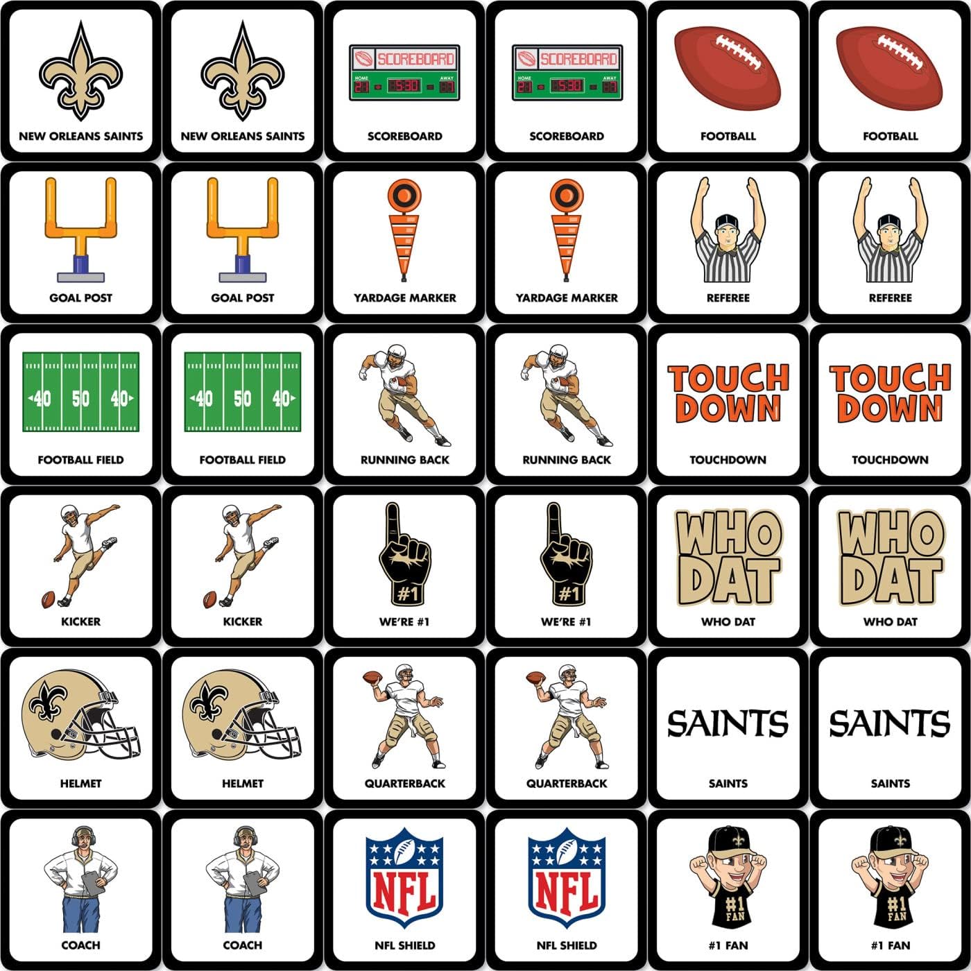 MasterPieces Sports Games - NFL Matching Game - Game for Kids and Family - Laugh and Learn
