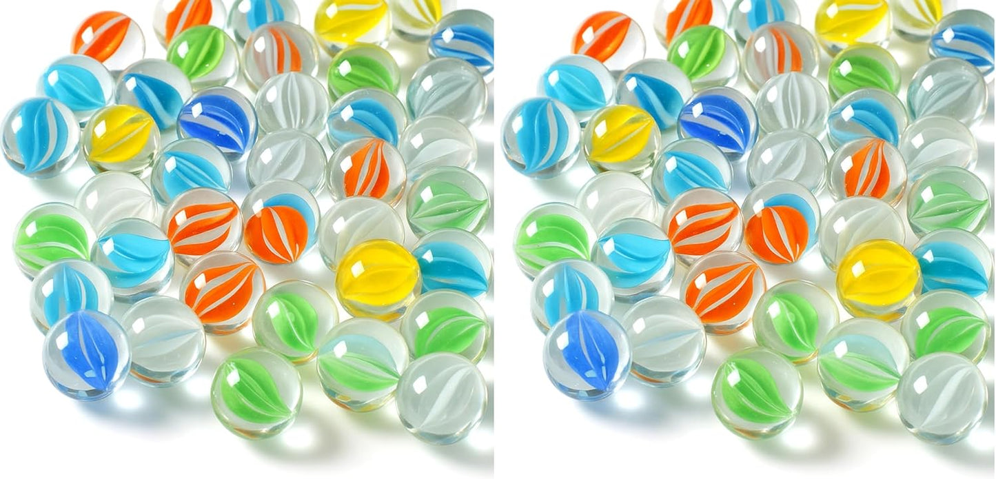 LovesTown 100PCS Glass Marbles Bulk, for Kids Marble Run Game, DIY and Home Decoration