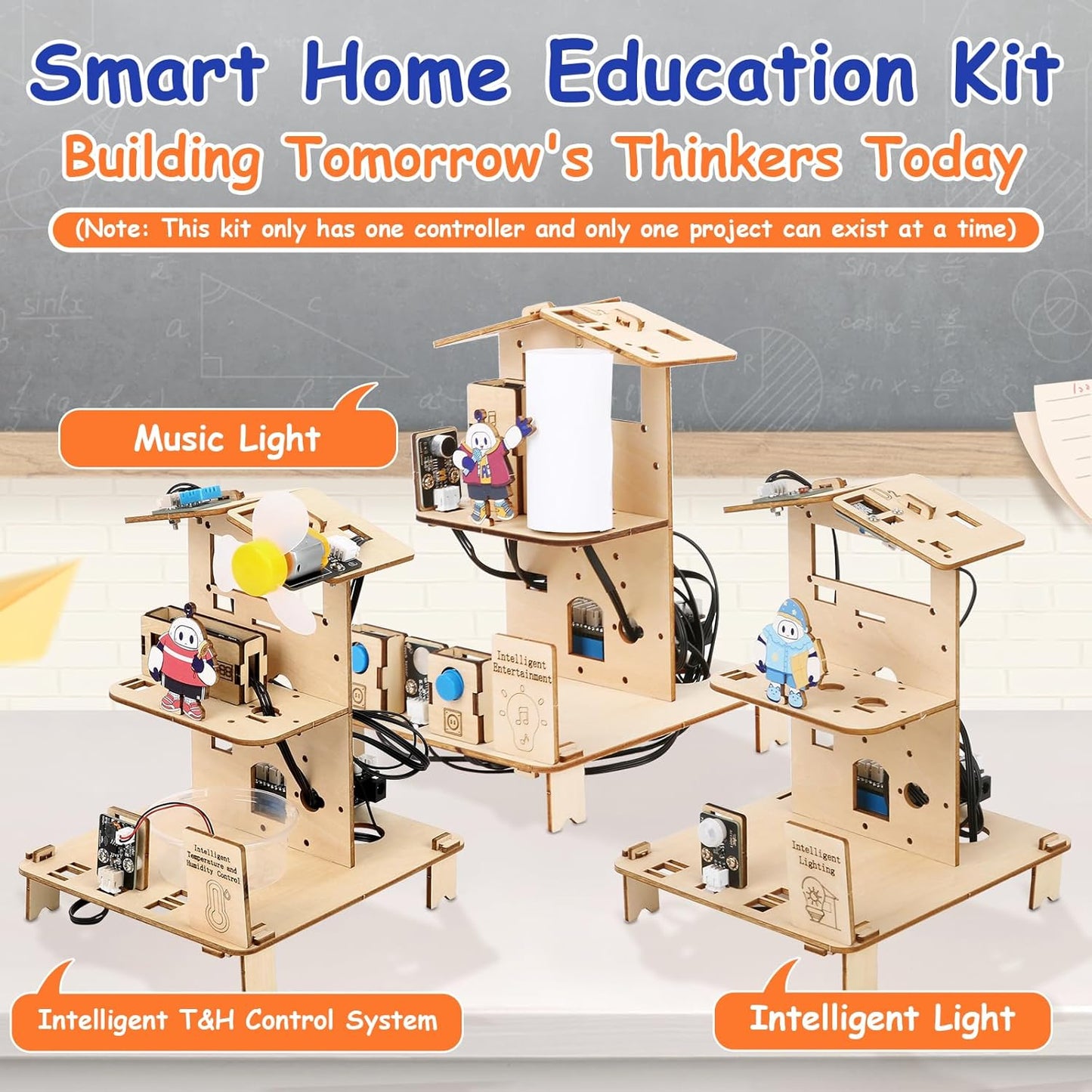 ACEBOTT 5-in-1 ESP32 STEM Smart Home and School Education Kit Compatible with Arduino, STEM Robotics Science Kits for Students Age 12+, Engineering Projects STEAM Activities Gifts 12-16 Year Old