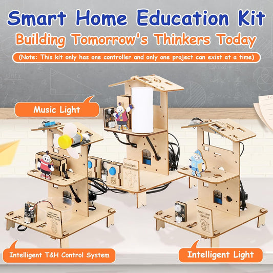 ACEBOTT 5-in-1 ESP32 STEM Smart Home and School Education Kit Compatible with Arduino, STEM Robotics Science Kits for Students Age 12+, Engineering Projects STEAM Activities Gifts 12-16 Year Old