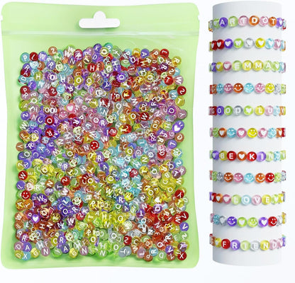 ARTDOT 800 Pieces Assortment Letter Beads for Friendship Bracelets Making Kit, 28 Styles Jewelry Making Supplies Alphabet Beads Set Preppy Crafts Art