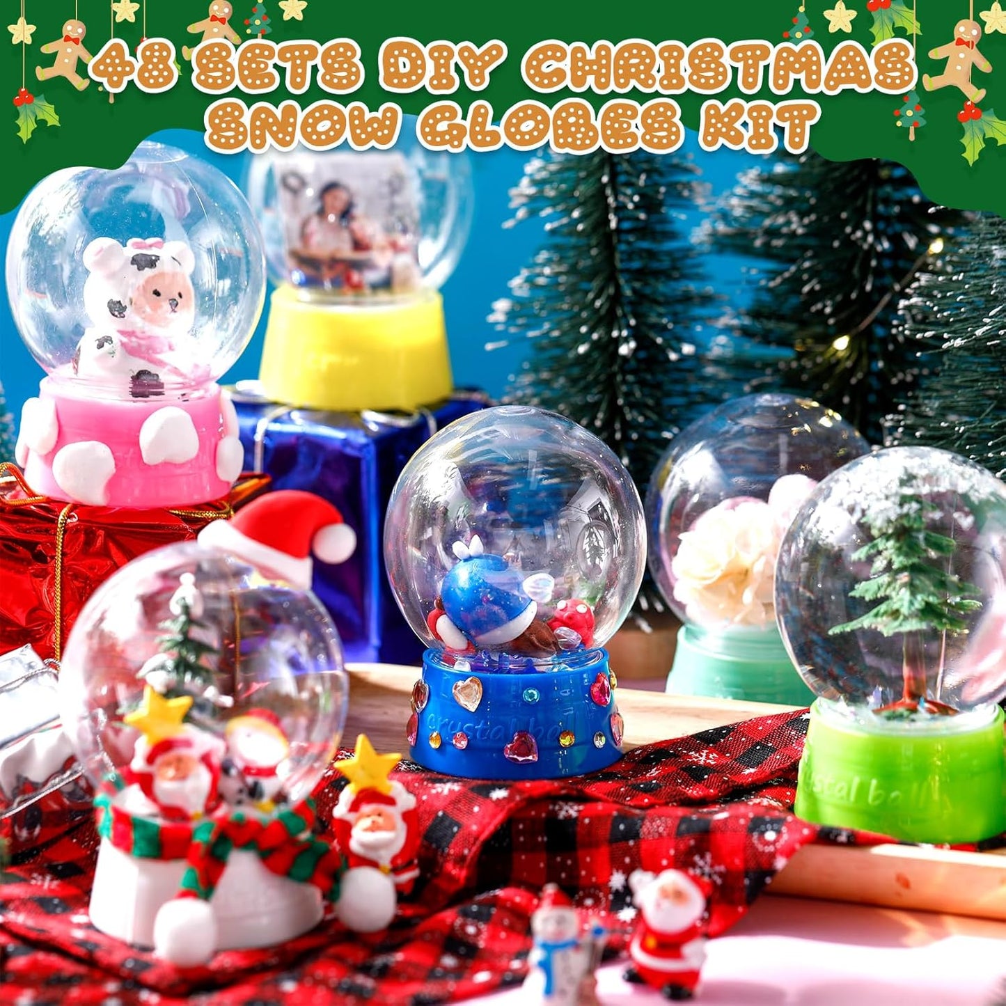 Mifoci 24 Pcs 4 Inch Empty Snow Globe Clear Fillable Water Globe with Screw Off Cap Empty Valentines Day Plastic Snow Case for DIY Crafts Home Decoration Display Plant