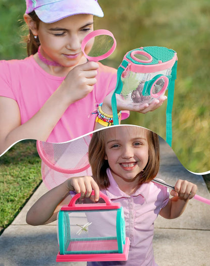 ROBUD Bug Catcher for Kids, Bug Catcher Kit with Bag Kit, Outdoor Exploration Set for Camping, Montessroi Toy for Kids Coming Closer to Nature，WRP07