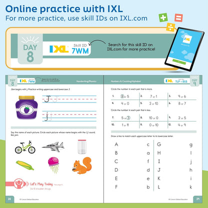 Summer Bridge Activities Kindergarten to 1st Grade Workbooks, Activity Book Ages 4-6 With Math, Phonics, Science, Social Studies, Writing Practice, Fitness, Flash Cards, Stickers, and More