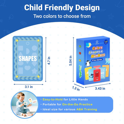Thick Video Flash Cards for Toddlers- Color, Shape, Number Cards- 9 Fun Games for Toddlers, Speech Therapy Material Picture Cards, Preschool Learning Activities, Montessori