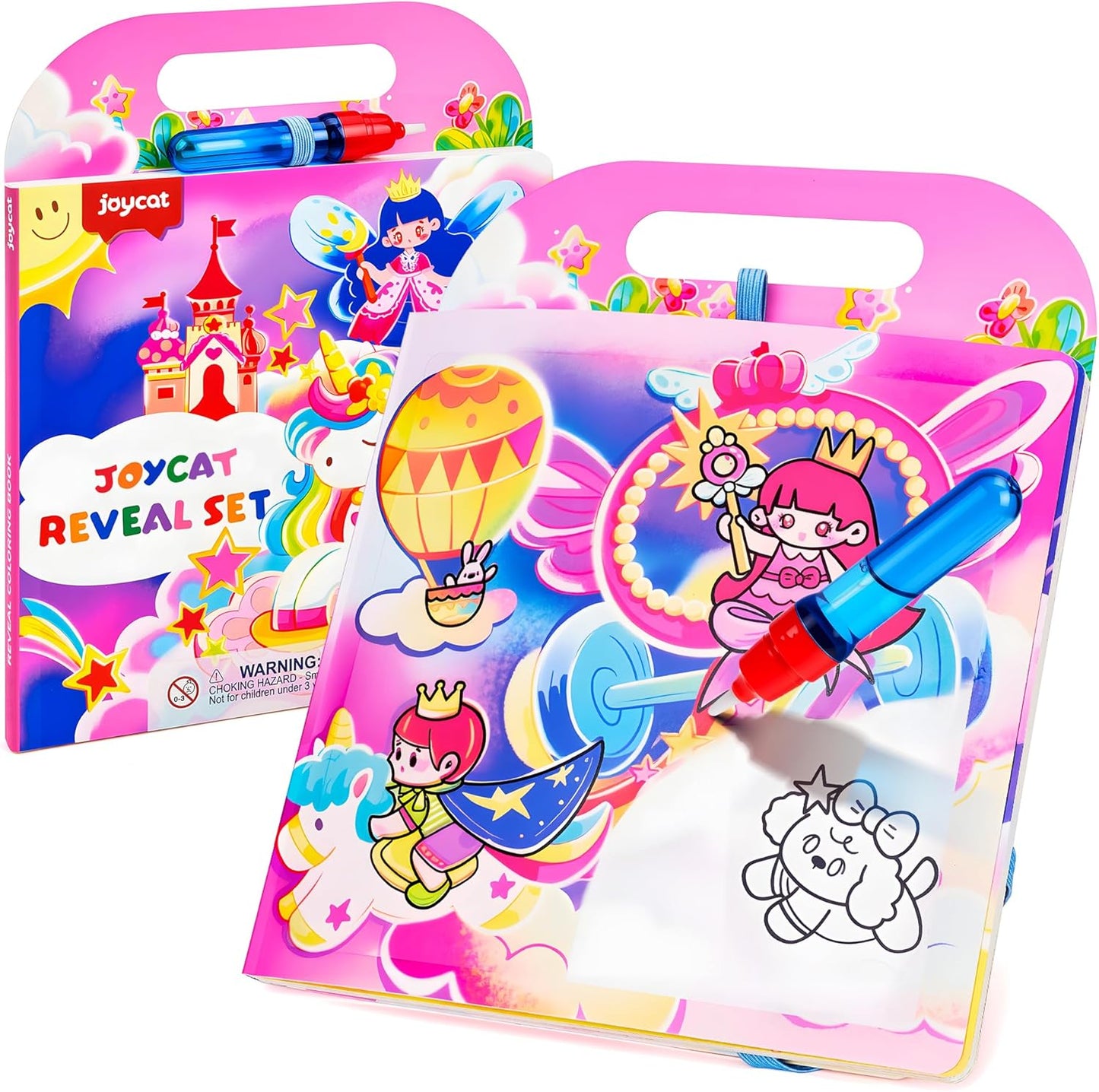 JoyCat Ocean Water Coloring Book for Toddlers 3-5, Reusable No-Mess Water Painting Book with Water Pen, 13 Activity Pages, Travel Toy Gift for Boys & Girls