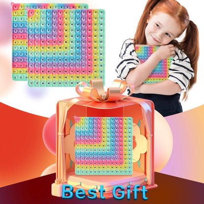 Multiplication Game Table Digital Multiplication Board Game, Addition and Multiplication in One, Rainbow Dimple Fingertip Toy, Create Stress-Relieving Math Manipulation (1 Piece)