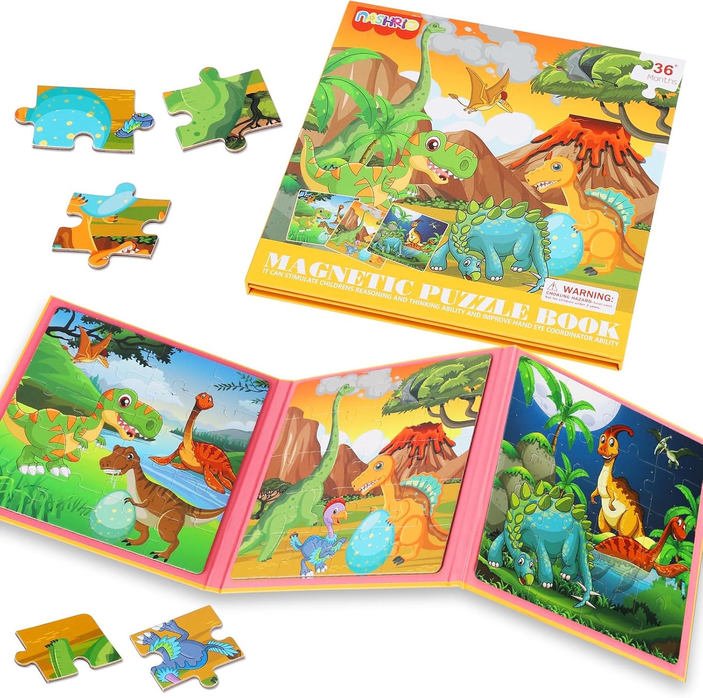 Magnetic Puzzles for Kids Ages 4-6, 20-Piece Toddler Travel Toys Unicorn Princess Puzzles Ages 3-5, Educational Learning Magnets, Ideal Road Trip Activities Toys for 3 4 5 6 Boys and Girls