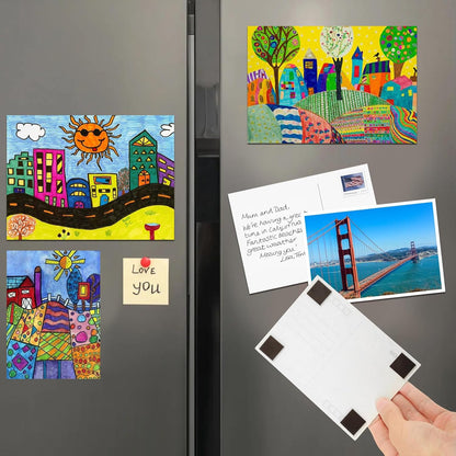 Magnetic Squares with Adhesive Backing(36PCS Each 1.5" x1.5"),Pre-Cut Self Sticky Magnets as Back to School Supplies,Peel and Stick for Cards/Picture/Poster (80mil Magnet)