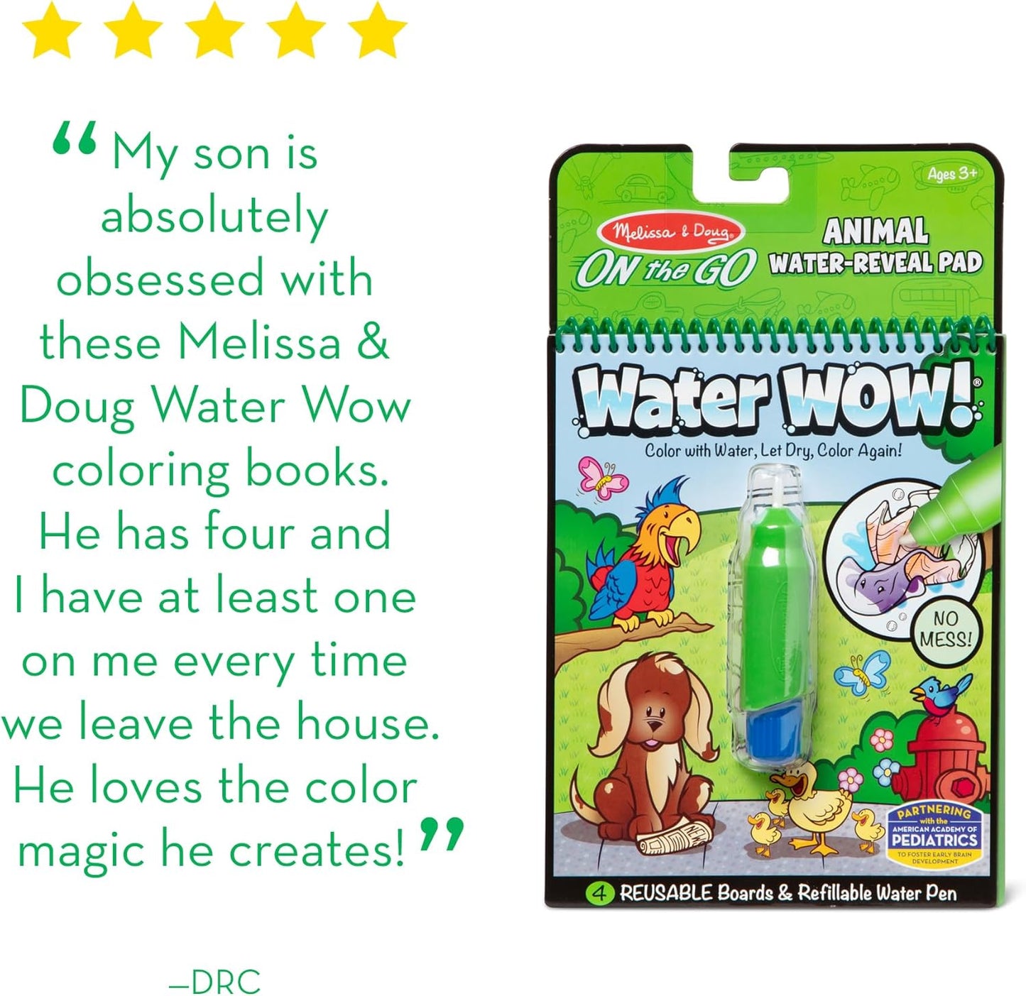 Melissa & Doug On The Go Water Wow! Mess Free Coloring Book, Reusable Water-Reveal Activity Pad, Dinosaurs, Travel Toys, Party Favors, for Toddlers & Kids Ages 3+