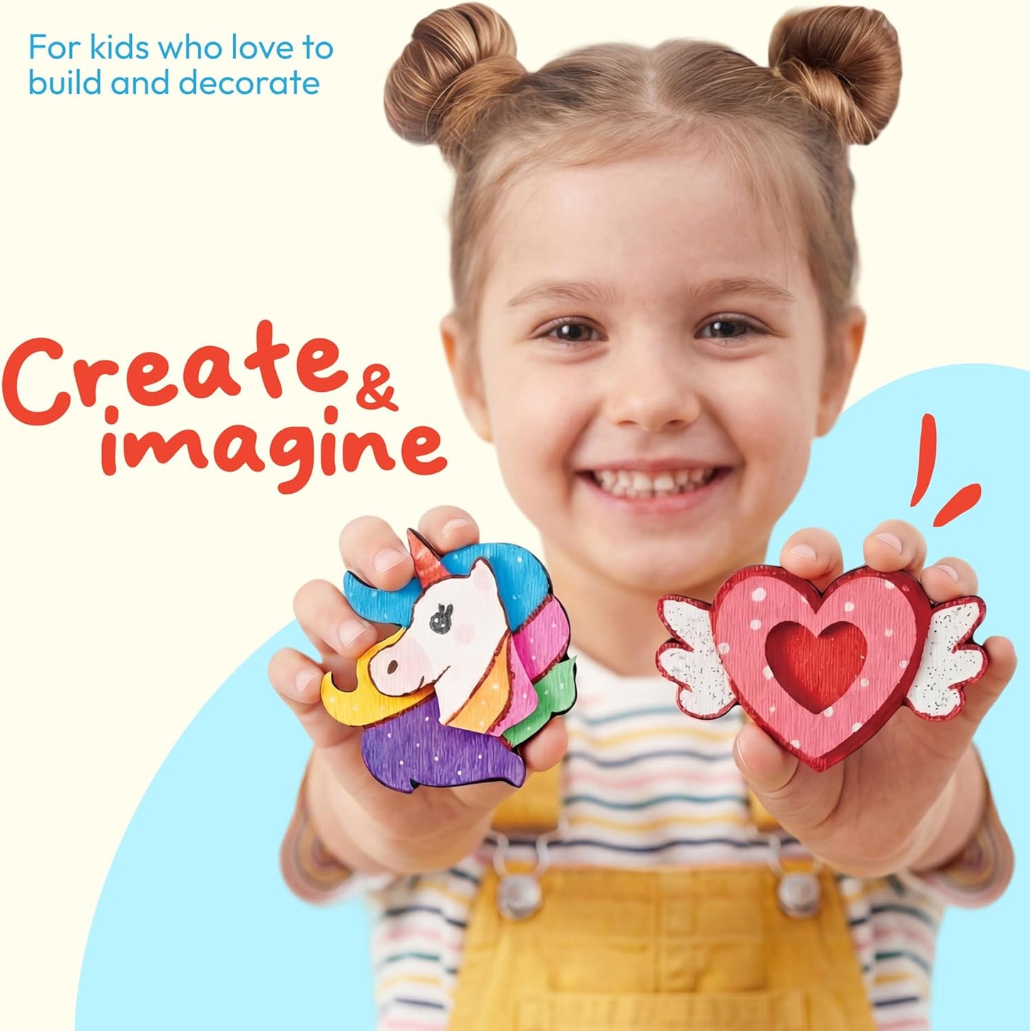 JOYIN 12 Wooden Magnet Creativity Arts & Crafts Painting Kit for Kids, Decorate Your Own Painting Gift for Halloween Crafts, Birthday Parties and Family Crafts, Party Favors for Boys Girls
