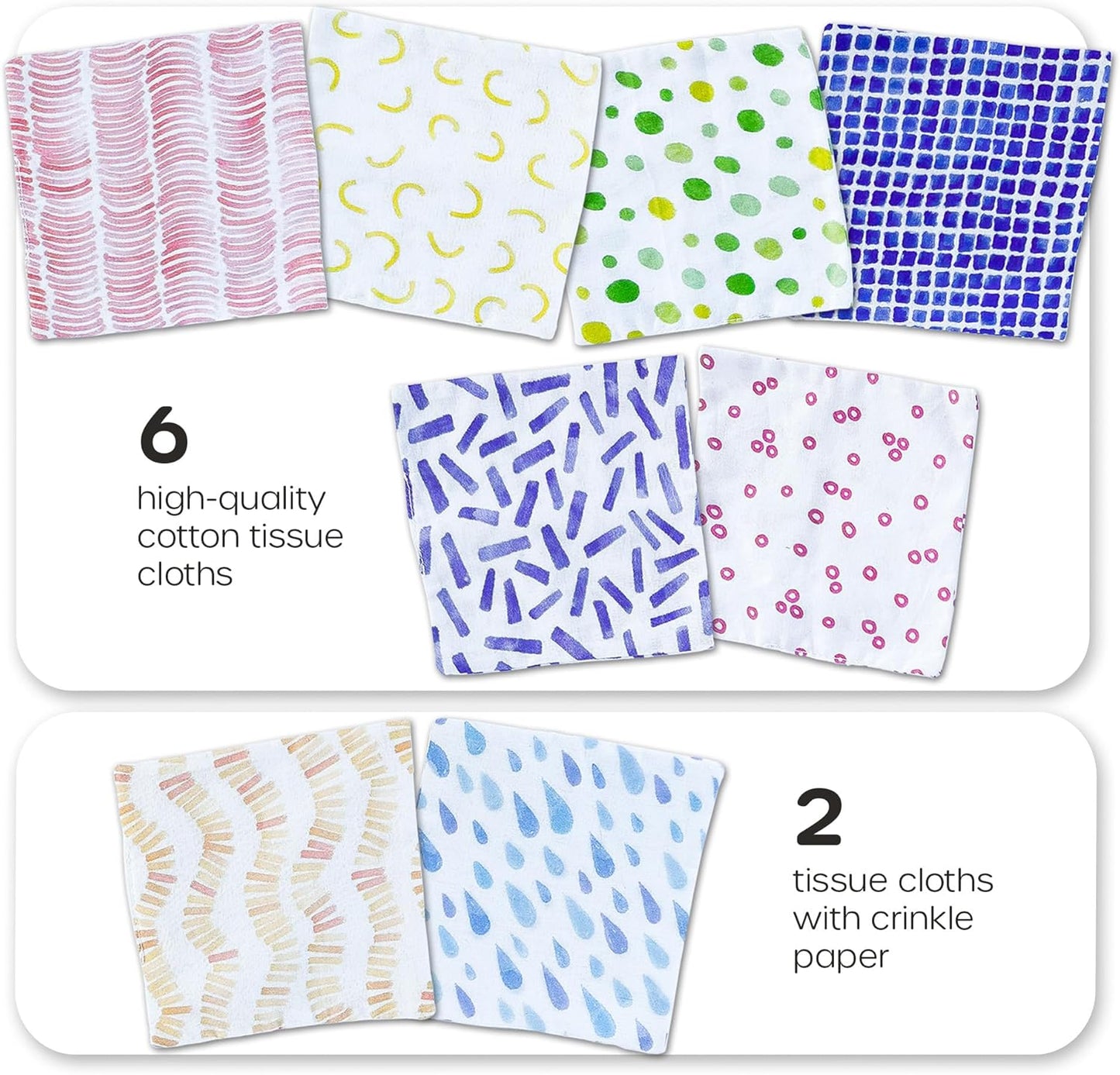Quiggly Soft Fabric Tissue Box Toy for Babies- Montessori Sensory Development Toy for 6-12 Month Olds - 100% Cotton, Crinkle Tissues, Ribbon Details, Safety Mirror- Ideal for Infant Gross Motor Skills