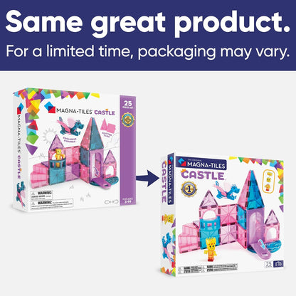 Magna-Tiles Castle 25-Piece Magnetic Construction Set, The Original Magnetic Building Brand