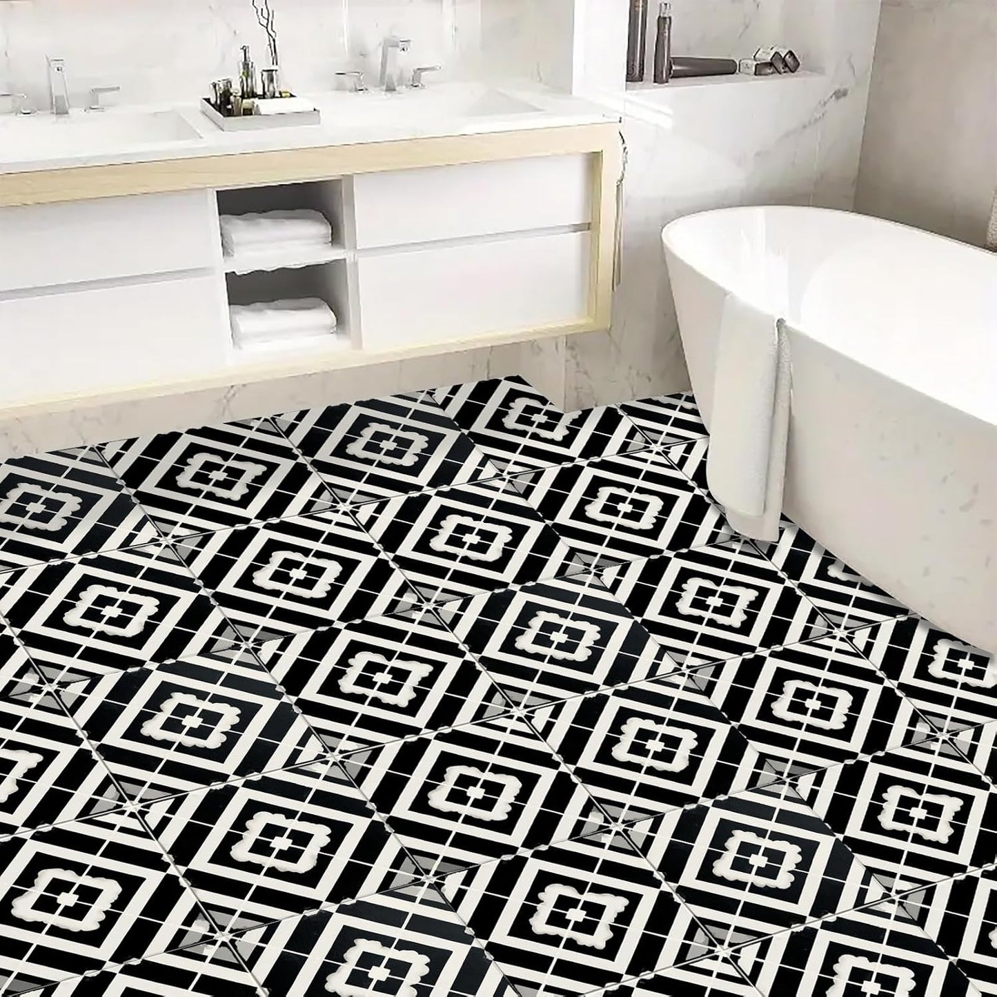 Wall Tiles Peel and Stick 12x12 Inch Ocean Coral Fish Pattern Vinyl Stickers Self Adhesive Tiles for Kitchen Bathroom Shower Laundry Room Aquarium Theme Home Renovation DIY Decor