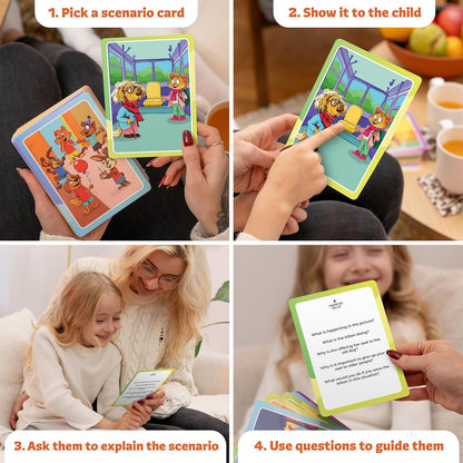 Who What Why Emergency & Safety Conversation Cards for Kids – Social Skills & Critical Thinking Game – Safety Awareness, Decision-Making & Communication Cards, Speech Therapy & SEL Tool, Ages 4+