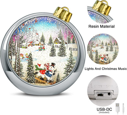 Large Christmas Santa Snow Globe Light up Lantern with 8 Songs, 8.7" Red Big Christmas Snow Globes for Kids Adults, 6H Timer & Dual Power, Snowglobes Christmas Decorations Indoor, Gifts for Women Men