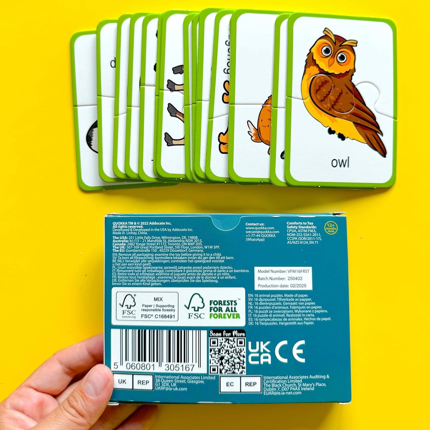 QUOKKA Toddler Puzzles Ages 2-4 – 100% Self-Correcting 16 Matching Pairs of Wood Animals – Educational Toddler Puzzles Ages 1-3 with 32 Pieces - Memory Matching Games for 3-5 Years Old Boys and Girls