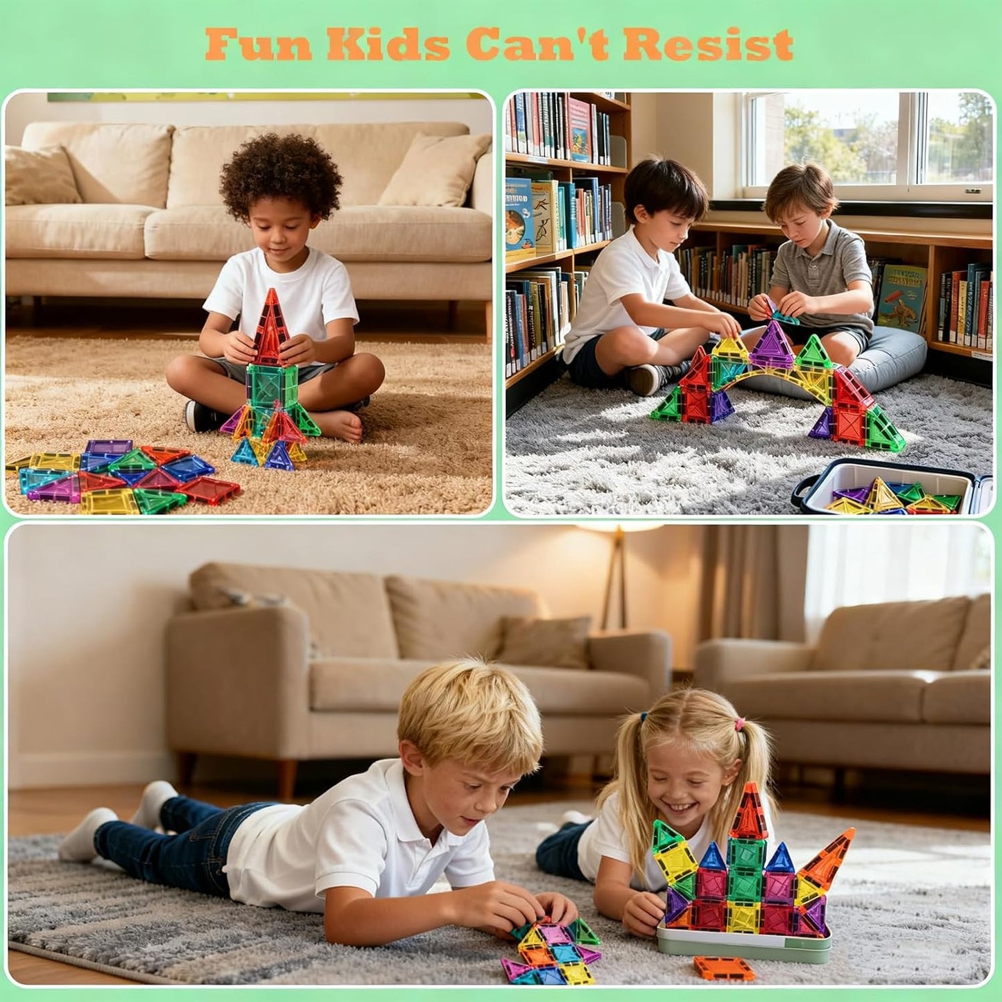 26-Piece Valentines Day Gifts for Kids Strong Magnetic Tiles Building Set – Durable,Vibrant Colors, STEM Toys for Kids 3+, Creative Learning, Compatible with All Major Magnetic Blocks