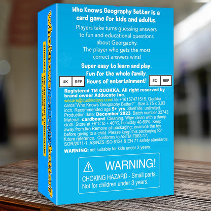 QUOKKA Board Games for Kids 8-12 and Family - Set of 4 Who Knows It Better? - 2000+ Questions Across Biology, Culture, STEM and Math - Educational Trivia Cards for Learning and Game Night