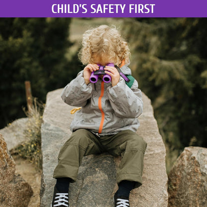 BeBison Binoculars for Kids - 8x21 High Resolution Real Optics - Compact Folding Shockproof Kids Binoculars for Bird Watching - Spy Games - Outdoor Play for Boys and Girl