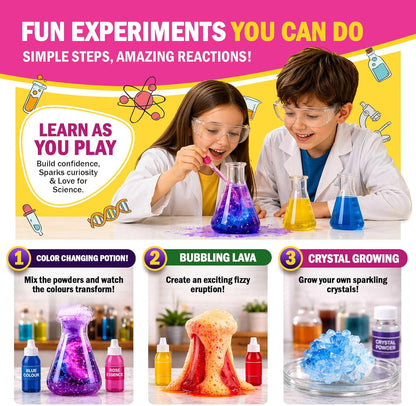 Jim&Gloria Science Kits for Kids Age 5-7 8-12 Year Old Birthday Gifts for Girls Boys, Learning & Educational Toys, Stem Toys, Chemistry Set, Science Experiments for Kids Volcano Projects