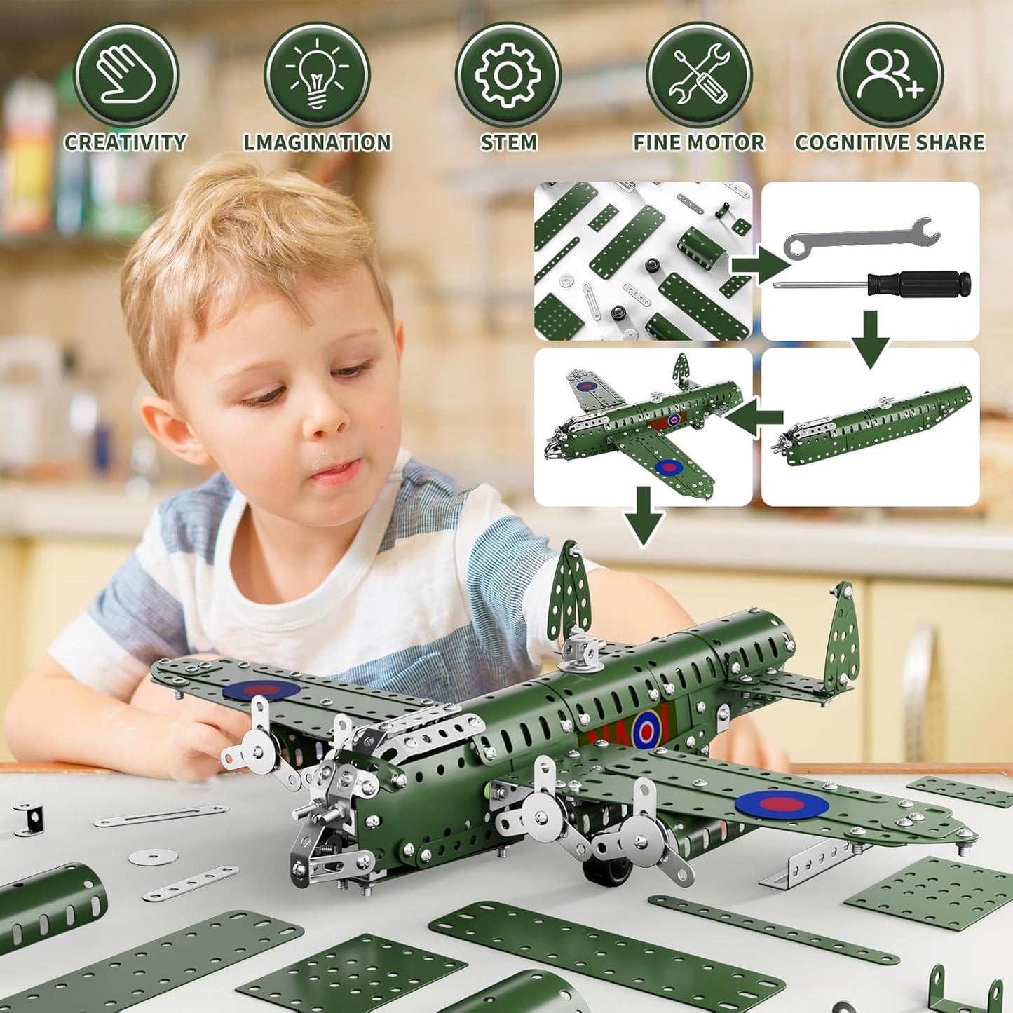 Lucky Doug STEM Building Projects Model Truck Set - Building Toys for Kids Ages 8-12, Assembly Science Army Toys for Boys 8 9 10 11 Years Old