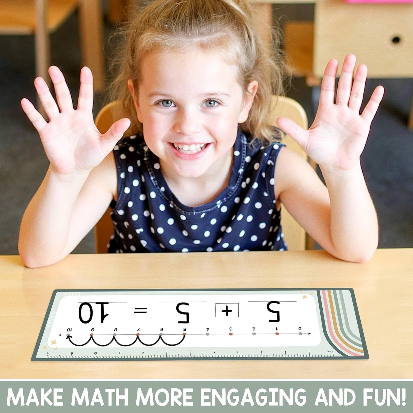 26 Pack Boho Number Line Dry Erase Boards Cards, 14"x4", Double-Sided, 0-10 on One Side & 0-20 on Other Side, Math Manipulatives for Student, Education Classroom Must Haves