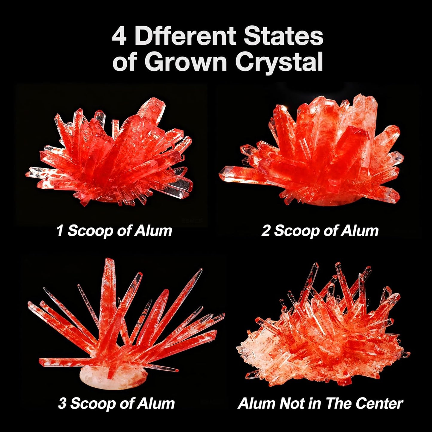 BenBen Light Up Crystal Growing Kit for Kids - Grow 6 Vibrant Crystals - STEM Science Experiments DIY Kit with LED Display Night Light Base - Educational Toys Birthday Gifts for Boys Girls Age 8-12