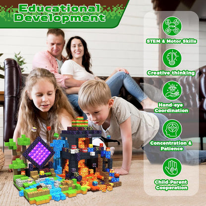 GraceDuck 300 PCS Magnetic Blocks - Magnetic Building Blocks, Stacking Magnets for Kids, Sensory Toy for STEM Montessori Sensory Toys for Kids 3+ Boys and Girls Christmas Birthday Gifts