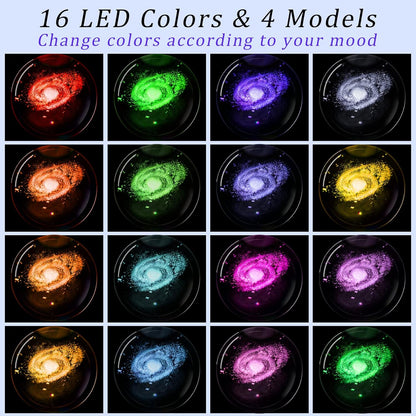 3D Solar System Crystal Ball Night Light with 16 Color LED Wooden Base, Upgraded 3.15 Inch Galaxy Planets Glass Ball Lamps with Remote for Birthday Christmas, Astronomy Space Gifts for Boys Girls