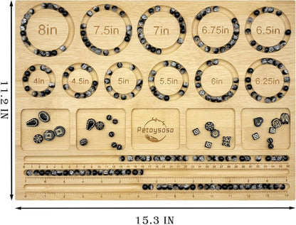 Petoysoso Bead Boards for Jewelry Making, Bamboo Beading Board for Bracelet & Necklace, Jewelry Making Supplies,Bead Tray Supplies