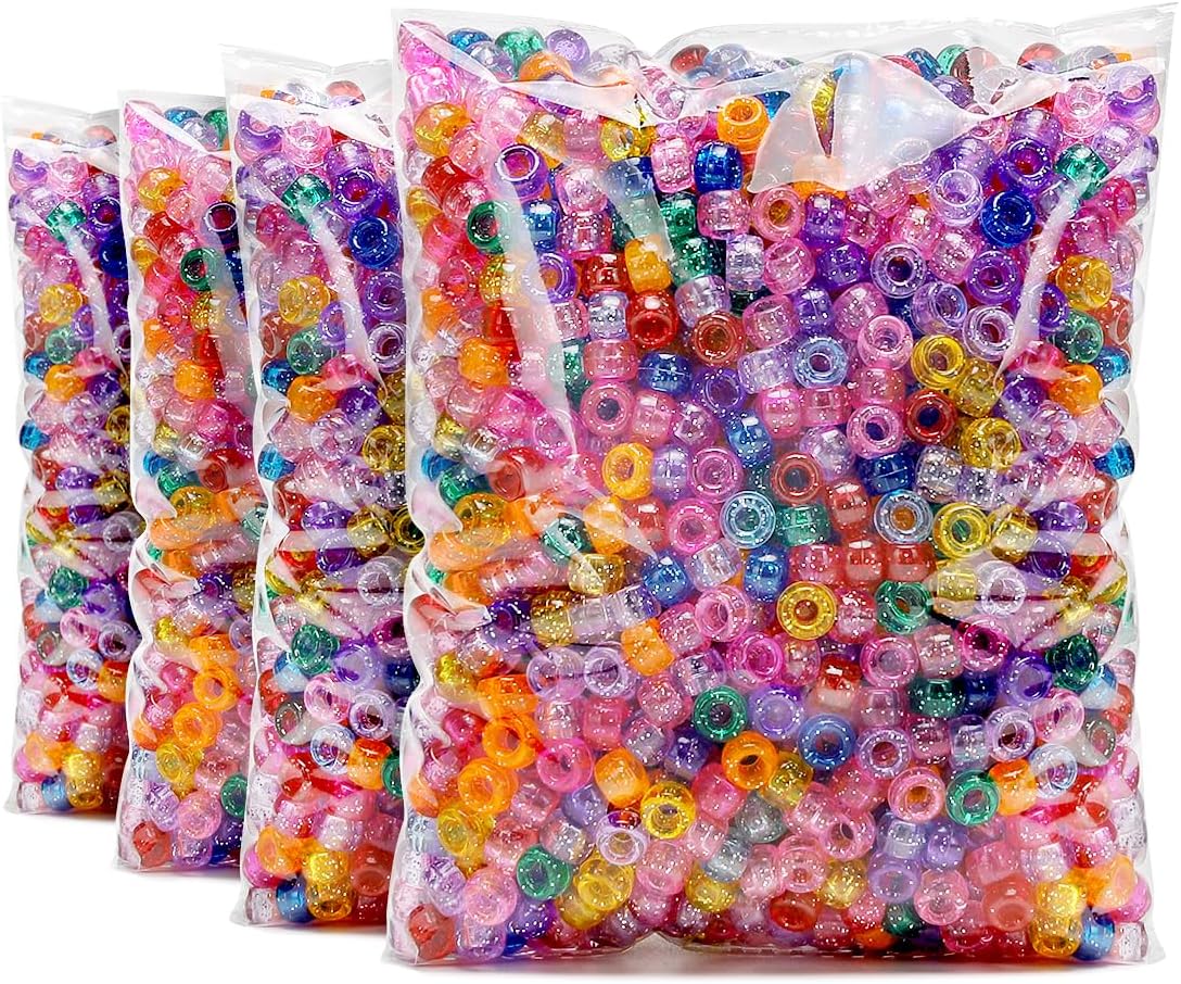 Praisebank 4000pcs Dark Green Pony Beads for Jewelry Making, Crafts, Hair Braids
