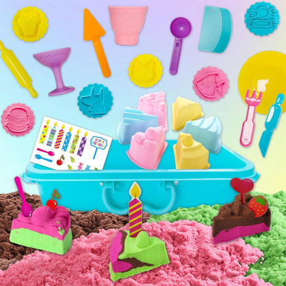 Carolart Pet Sensory bin,Dog and Cat Sandbox for Kids,Kids Play Sand Kit,Pet Play Set with Sensory Sand,Pet Care Play Set,Role Pretend Play Beach Toy Birthday Gift for Girls Boys 3 4 5 6 Years Old