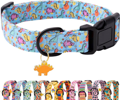 Faygarsle Dog Collar for Small Medium Large Dogs Colorful Puppy Collars for Female Dogs Toy Building Blocks Patterned Pet Collars for Summer Spring Wedding Puppy Girl Dog Collar M
