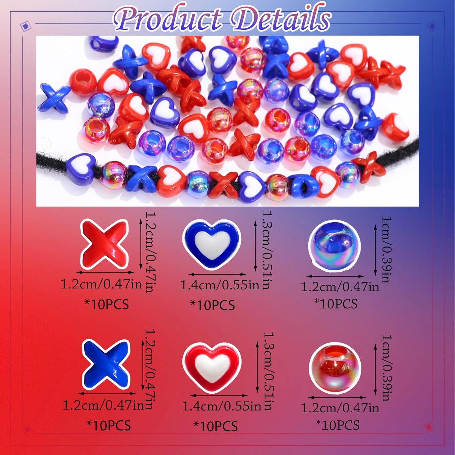 60PCS Purple Braids Beads 3 Styles Dreadlock Bead Accessories Cute Hair Jewelry AB Round Bead Decoration for Kids Girls