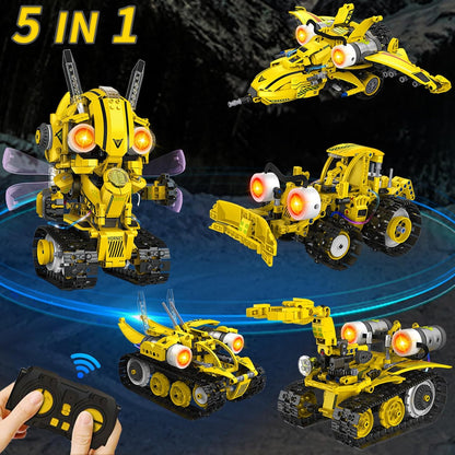 Ivrmtal Robot Building Toys for Kids, 5-in-1 Remote & APP Controlled STEM Building Set for Boys Age 8-12 Technic Coding Robotic Kit Led-Lights Easter Gift for Kids Age 8 9 10 11 12 13 14+ (673pcs)