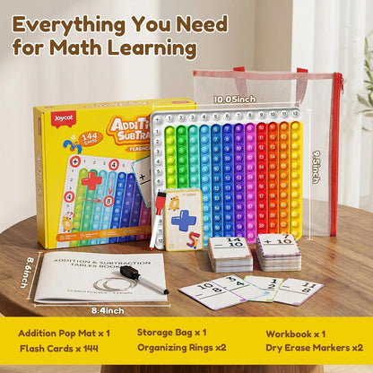 JoyCat Multiplication Flash Cards + Chart- 156 Hole Punched Math Game Flashcards for Kids Ages 8 and Up, Times Table Manipulatives for Preschoolers 3rd,4th,5th,6th Grade
