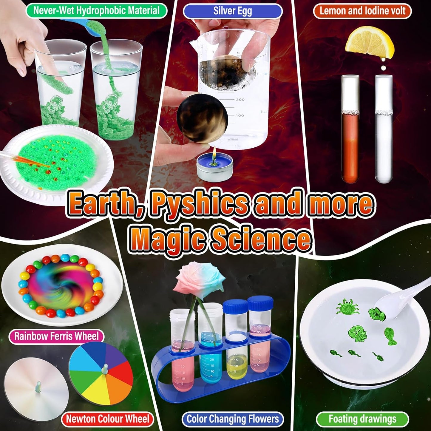 PATIFEED 250 Experiments Kits for Kids, Science S.T.E.M Projects Scientific Toys for Boys Girls Gifts Ideas Birthday Christmas, Erupting Volcano, Planet, Bouncy Ball,Chemistry Scientist Set