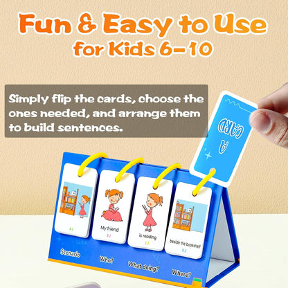 Flipping Calendar Set for Kids 3-10 - Learning Pocket Chart, Sentence Building Flash Cards, Kids Puzzle Games for Homeschool Classroom, Educational Gifts for Boys Girls (Sentence Building)