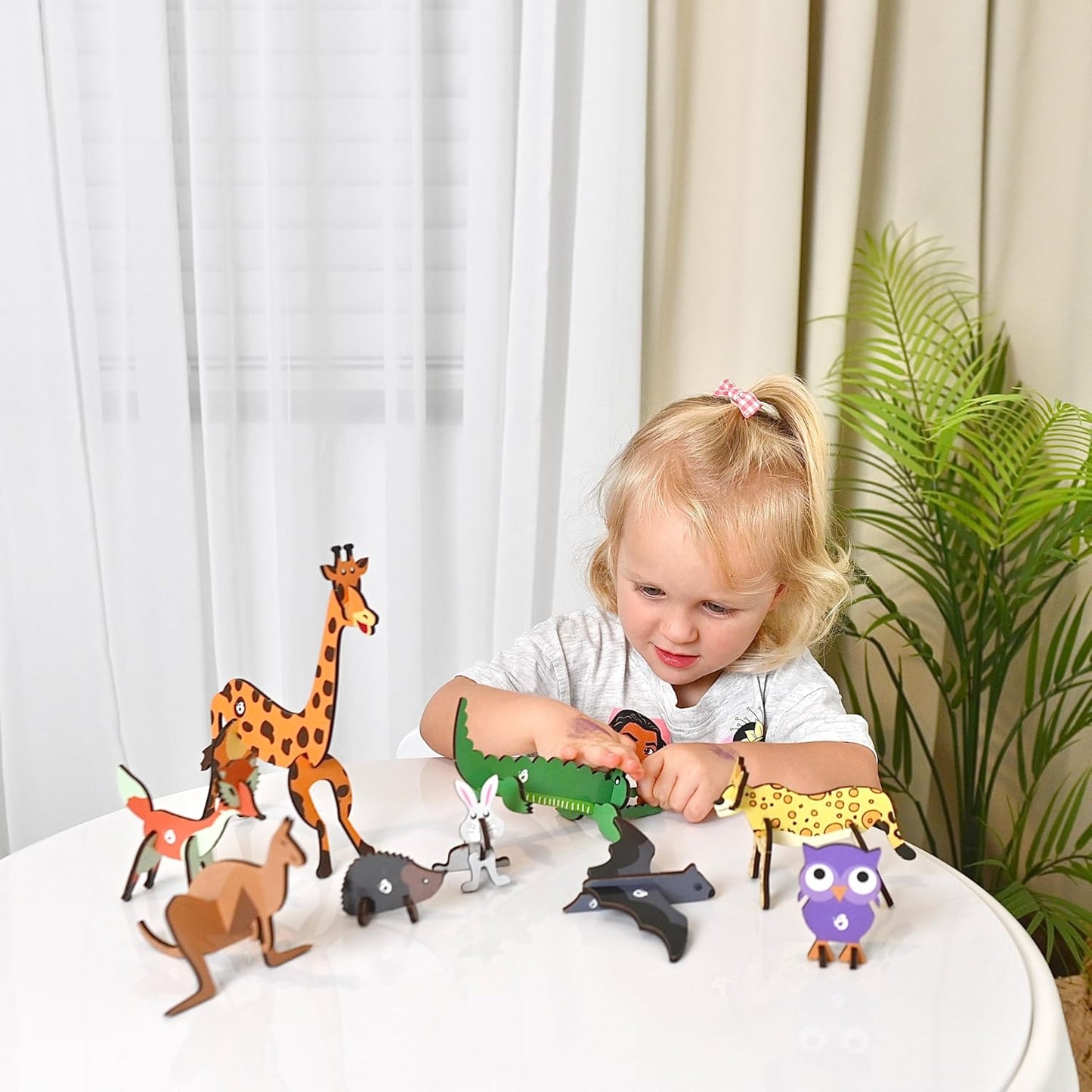 Butterfly EduFields 3D Wooden Animal Puzzles for Kids for Age 2-4 Girl & Boy | Birthday Gift for Kid Ages 2,3,4 Years | Educational Toys for Kids 2,3,4 Years | DIY Craft Kit