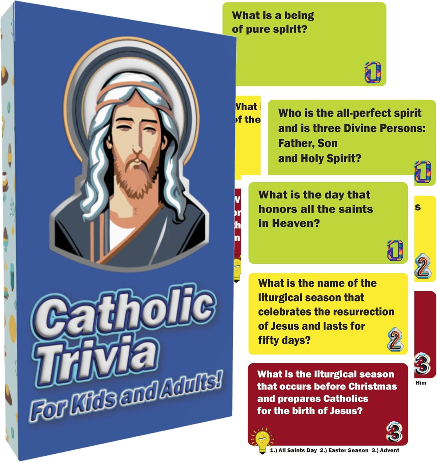 Catholic Gift for Kids & Teens – Family Faith Card Game | Catholic Trivia for Dinner Conversations, PSR Groups, Youth Groups, Religious Education