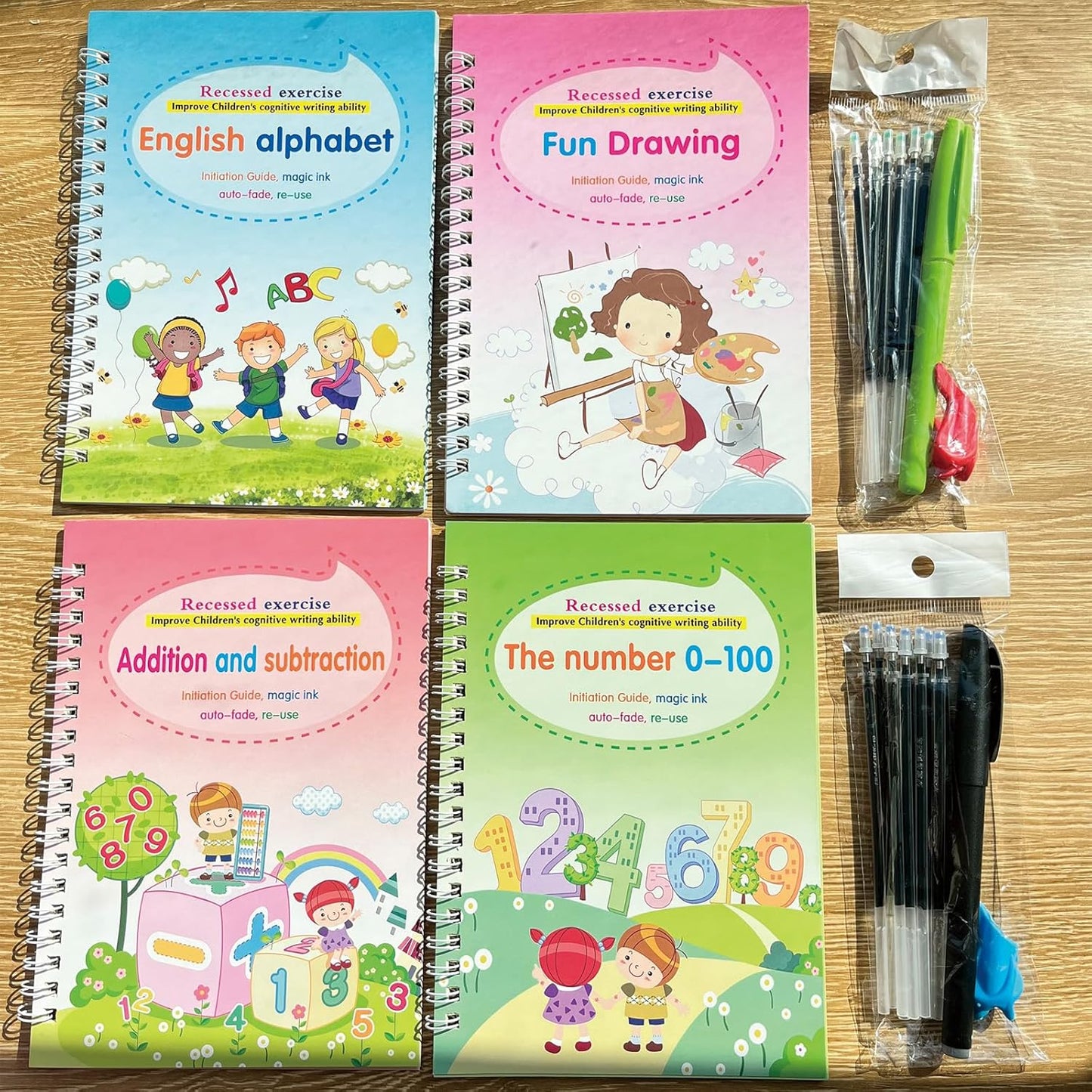 Magic grooved Writing Practice Book, Reusable grooved Handwriting Practice for Kids, Tiny Thinkers Handwriting Practice Magic Copybook, for grooved Writing Books for Kids 3-5
