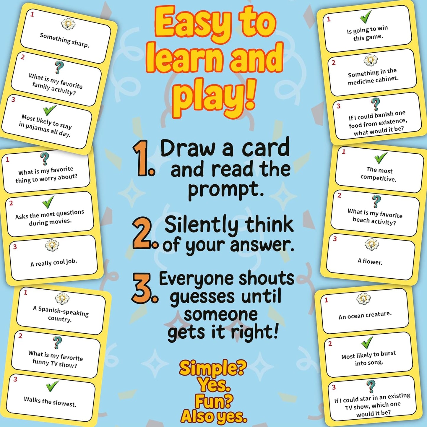 Family Bonding Game Filled with Conversation Starters - Fun Family Games for Kids & Adults - Family Activities - Family Games for Game Night - Guessing Games - Ages 8+, 3-8 Players, 30 Mins