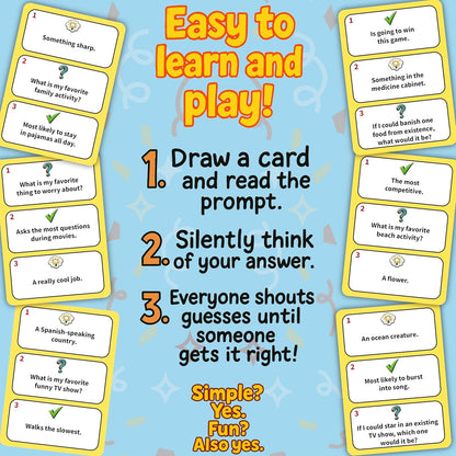 Family Bonding Game Filled with Conversation Starters - Fun Family Games for Kids & Adults - Family Activities - Family Games for Game Night - Guessing Games - Ages 8+, 3-8 Players, 30 Mins