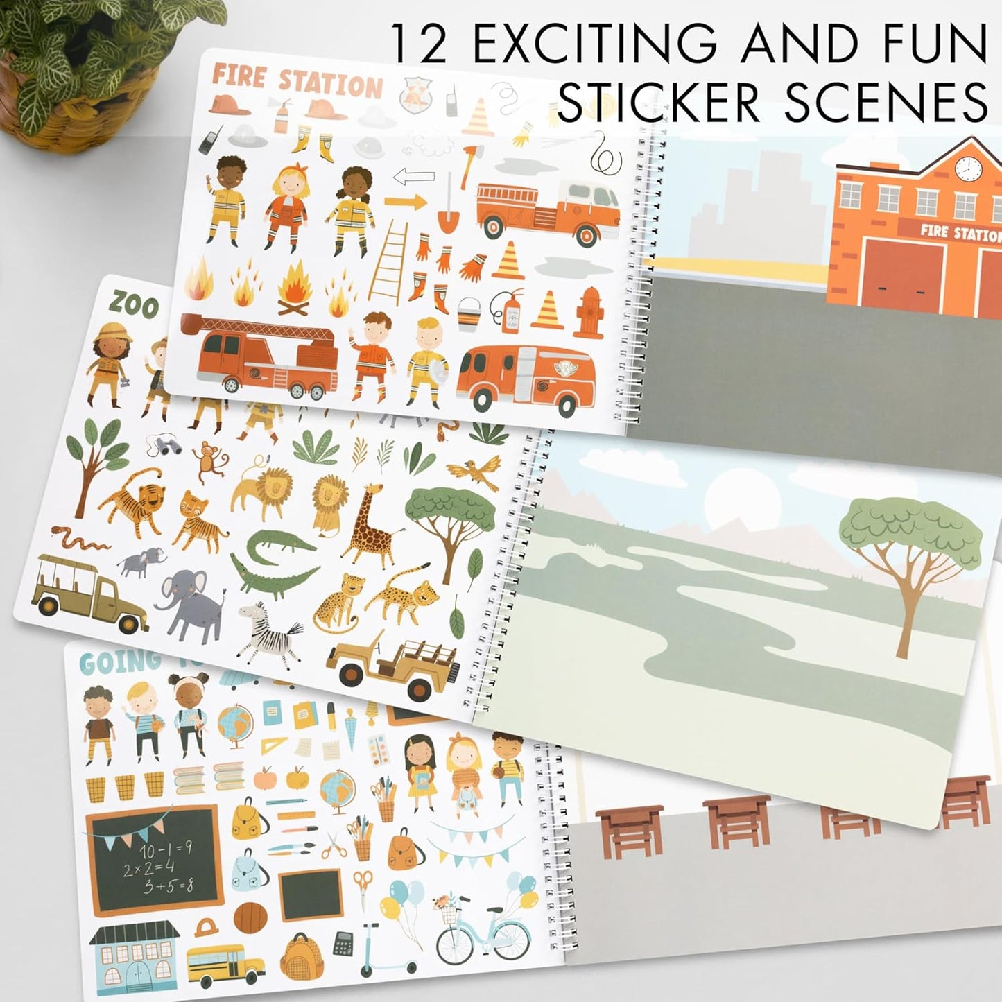 Fun Sticker Book for Toddlers 2-4 Years - Perfect Kids Activity Book with 500+ Beautiful Stickers & 12 Themes for Entertaining Boys & Girls 4-8 While Traveling - Incl. Coloring Pages