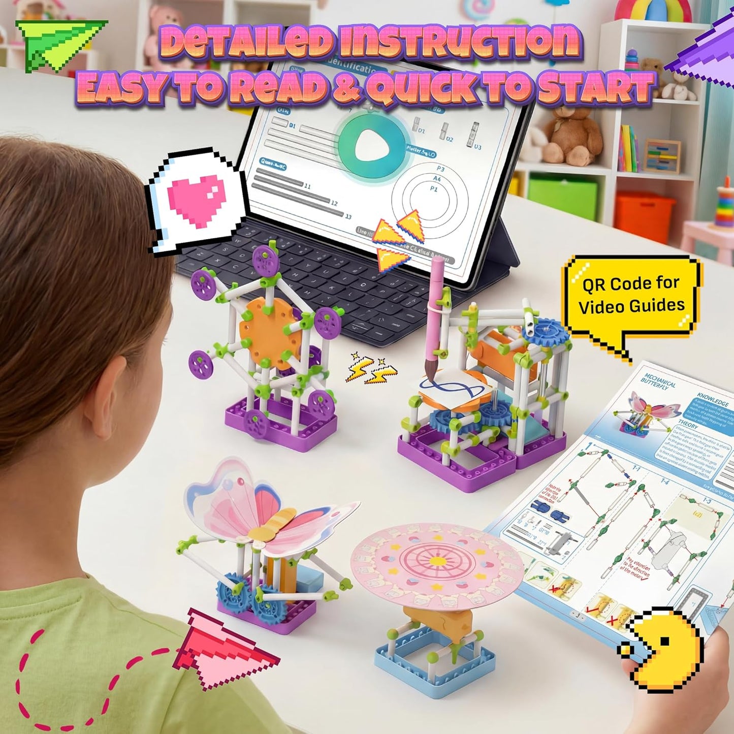 SMILESSKIDDO 100+ Girls Science Kit for Kids Ages 5 6 7 8 10 | STEM Toys for Girl | Birthday Gift Ideas for 5+ Year Old Girls | Learning & Educational Projects with Fun Experiments (8018E)